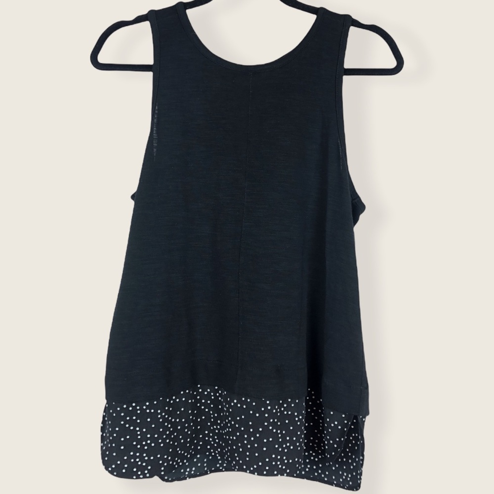 J. Crew Knit Sleeveless Polka Dot Keyhole Blouse Medium